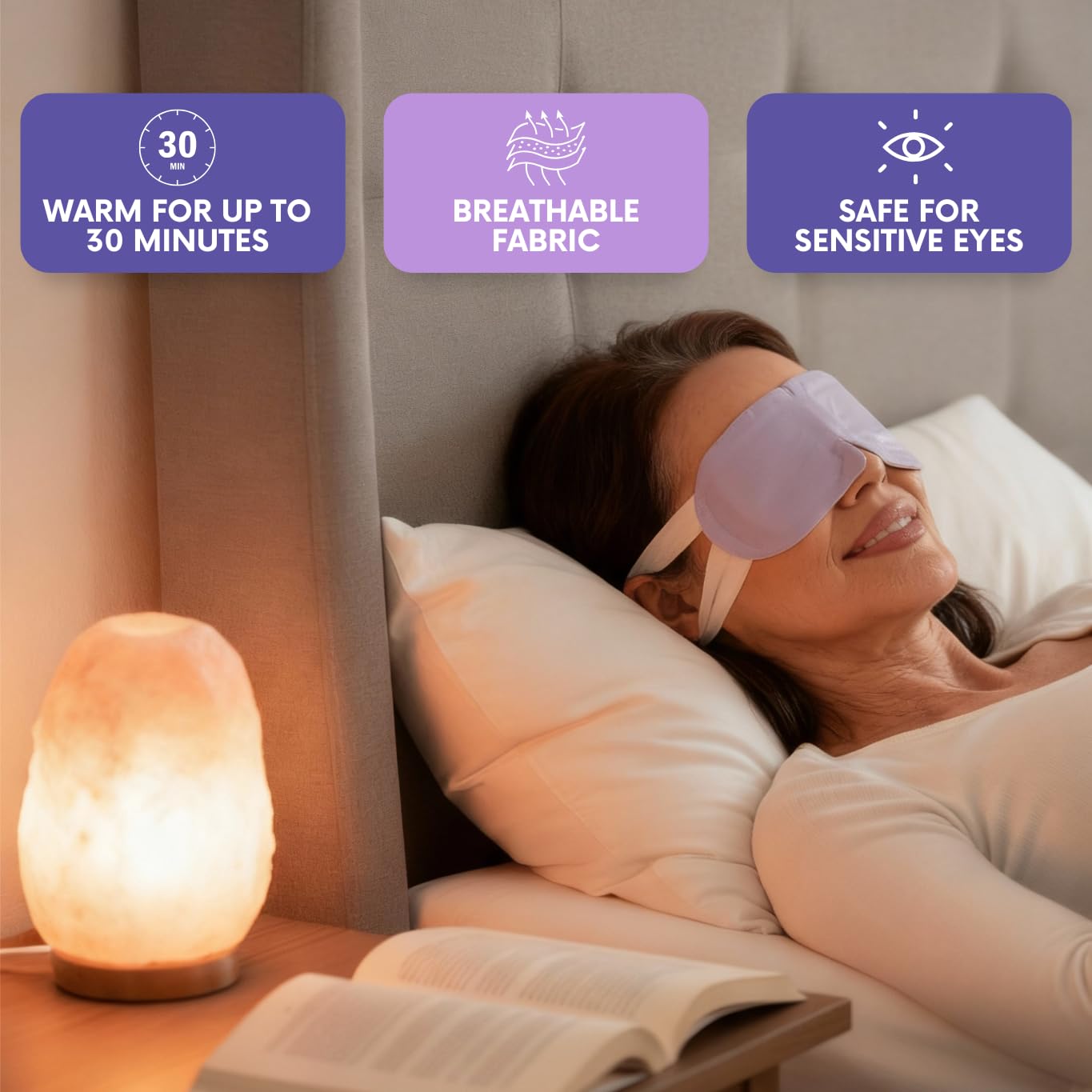 Self-Heating Thermal Eye Mask for Sleep