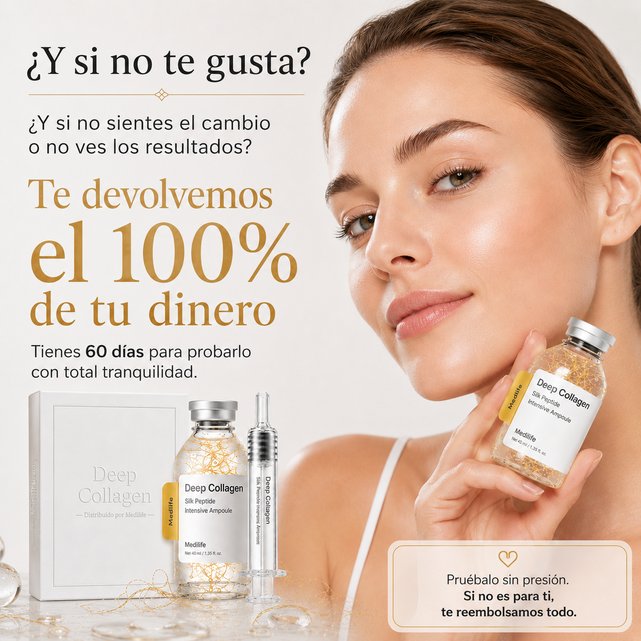 Ampolla Intensiva de Colágeno y 30 Péptidos para Suavizar Arrugas y Reafirmar la Piel – 40 ml
