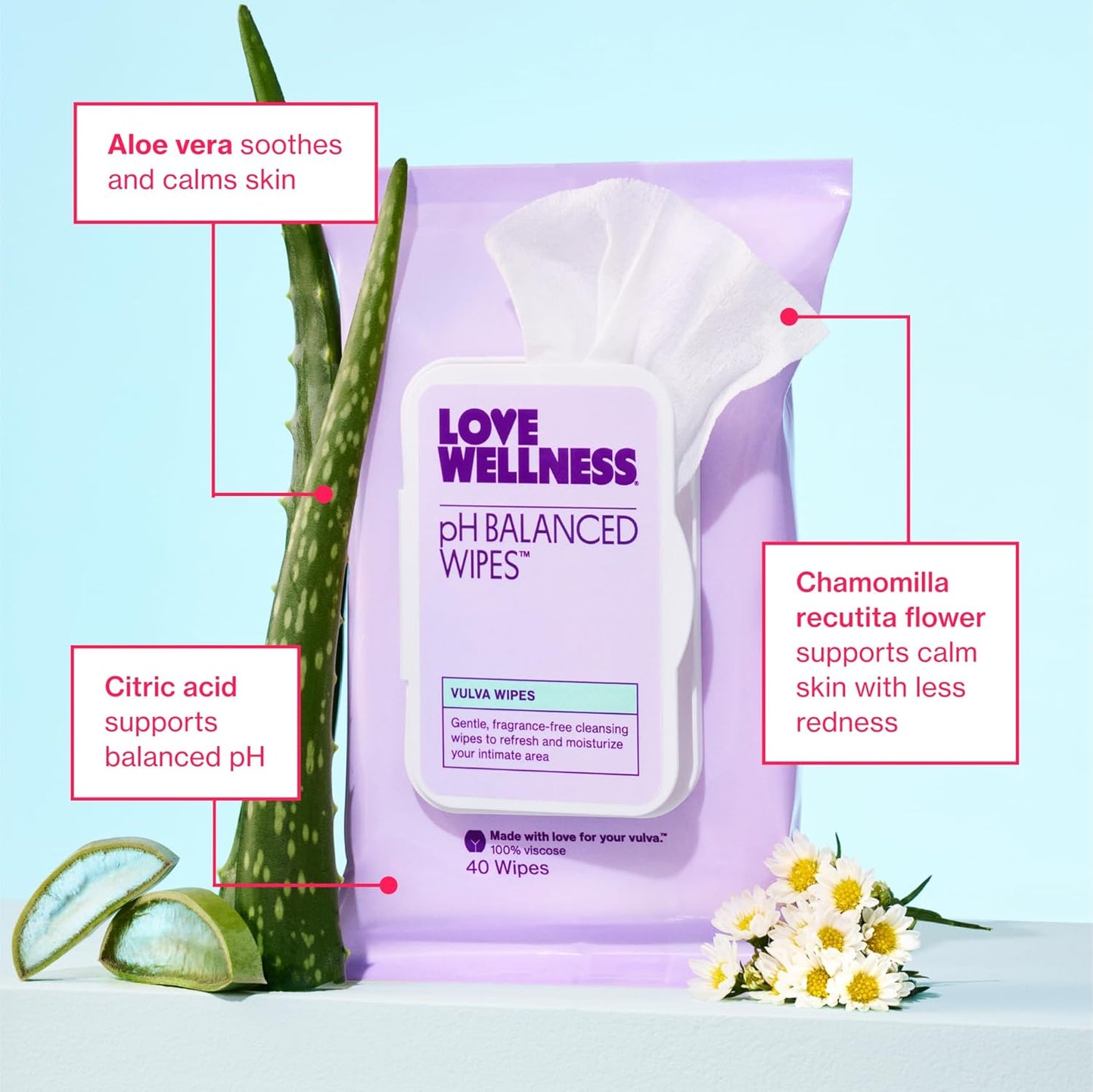 Love Wellness pH Balancing Wipes for Women