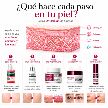Set x5 Collagen Boost – Rutina Coreana Glass Skin 5 en 1 para Manchas, Poros y Firmeza