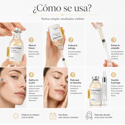 Ampolla Intensiva de Colágeno y 30 Péptidos para Suavizar Arrugas y Reafirmar la Piel – 40 ml