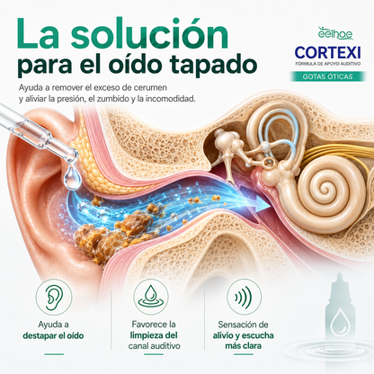 Fórmula Auditiva para Oído Tapado, Zumbido, Dolor ó Acumulación de Cerumen – 30 ml