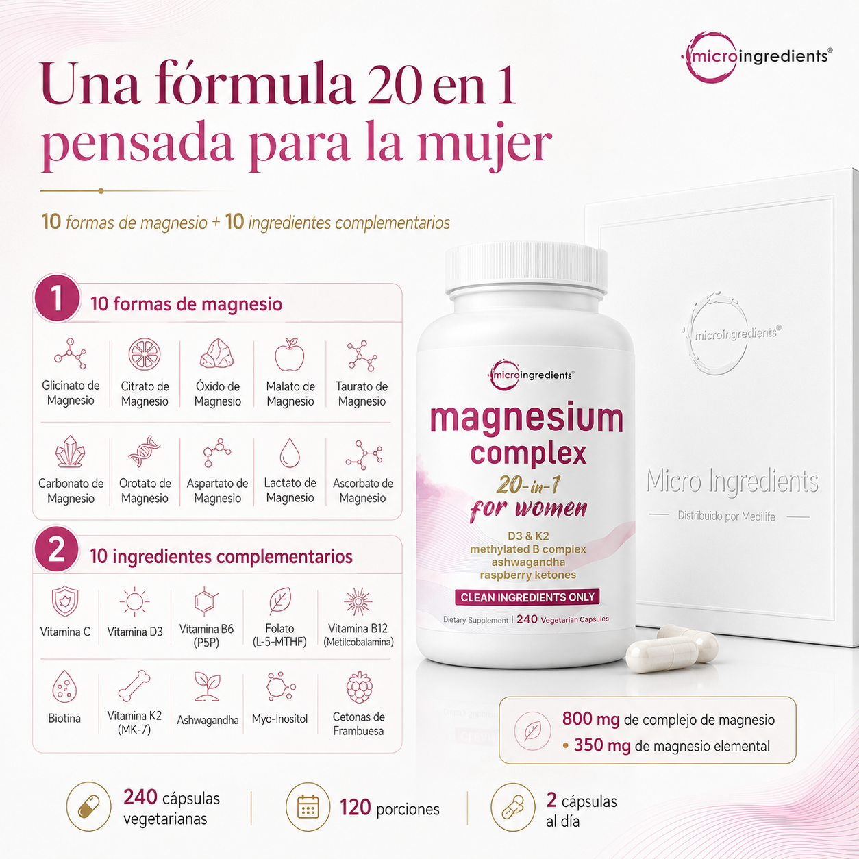 Complejo de Magnesio Femenino 20 en 1 – Bienestar Integral Todos los Días