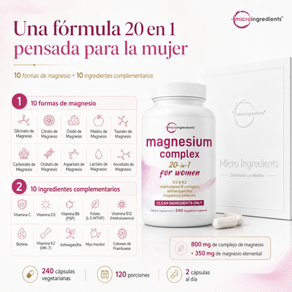 Complejo de Magnesio Femenino 20 en 1 – Bienestar Integral Todos los Días