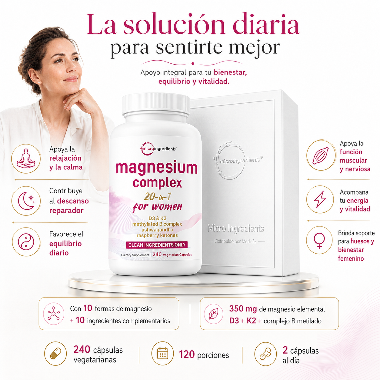 Complejo de Magnesio Femenino 20 en 1 – Bienestar Integral Todos los Días