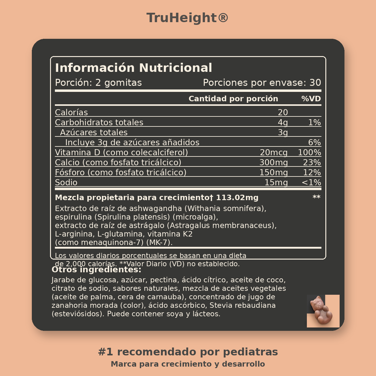 Gomitas de Crecimiento | Apoyo Nutricional + Vitaminas D3 y K2
